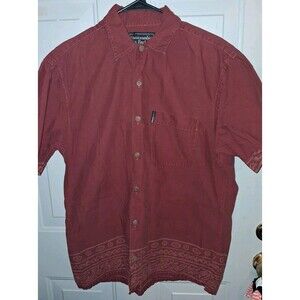 Abercrombie & Fitch Men's Burgundy Patterned Button Up Shirt Size Small 100%...